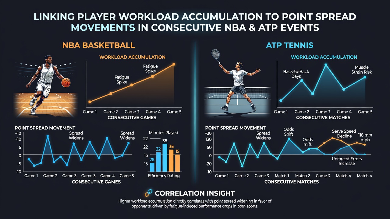 Analyse von Spread-Bewegungen nach hohen Belastungsphasen in NBA und ATP